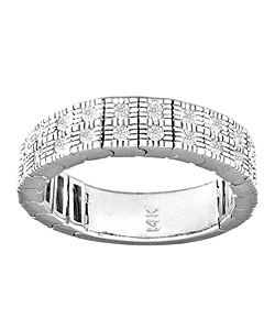 14-kt. White Gold 1/2-ct. Diamond Two Row Flexible Wedding Band