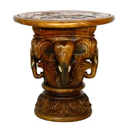 Hand-carved Four Elephants Table