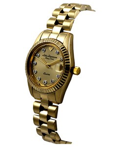 Jules Jurgensen Women's Goldtone 10 Diamond Watch