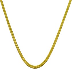 14-kt Gold 18-inch 1 mm Silk Foxtail Square Necklace