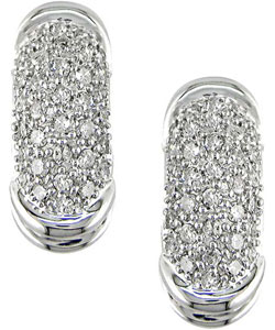 14k White Gold 1/2ct Diamond Huggie-style Earrings (H-I-J, I1-I2 )
