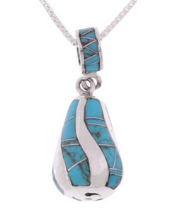Sterling Silver and Turquoise Teardrop Pendant