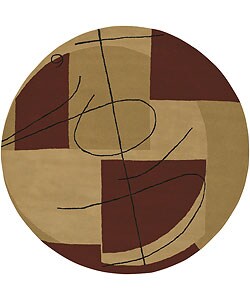 Hand-tufted Beige Wool Miro Rug (7'9 Round)