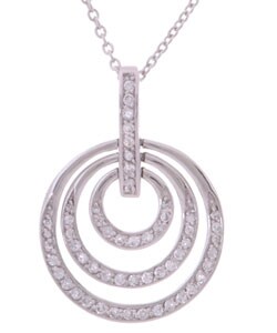 Sterling Silver CZ Circle of Love Pendant