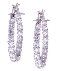Sterling Silver Small Hoop CZ Earring