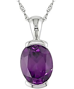 14k White Gold and Created Alexandrite Pendant