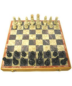 Carved Soapstone 8-inch Chess Set (Case of 2)