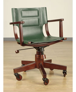 Dark Wood Hunter Leather Office Chair