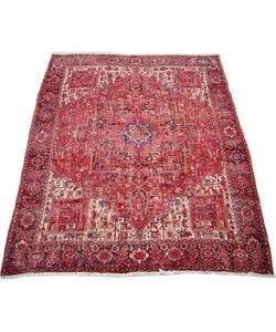 Heriz Hand-knotted Red/Navy Rug 10' x 13' (Iran)