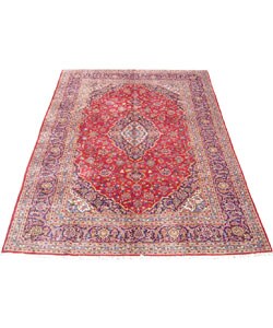 Iranian Kashan Hand-knotted Red Rug (9'8 x 13'3)