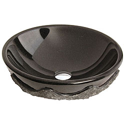 Fontaine Rough Hewn Granite Vessel Sink with Free Drain