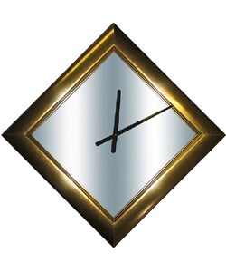Metallic Gold Diamond Mirror Clock