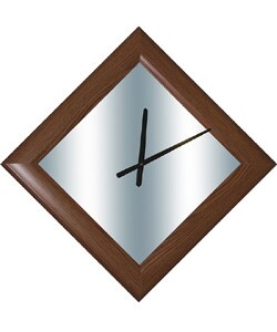 Oak Diamond Mirror Clock