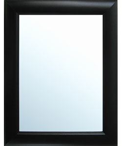 Grooved Black Framed Wall Mirror