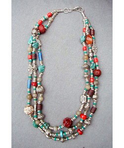 Semi-precious Stone 18-inch Necklace (India)