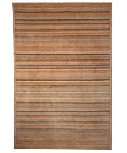 Hand-knotted Tibetan Stripes Wool Rug (4' x 6')