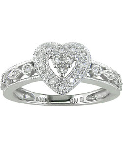 14-kt. White Gold 1/6-ct Diamond Heart Ring
