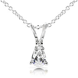 14k White Gold 1/4ct Pear Diamond Solitaire (H-I,I1)