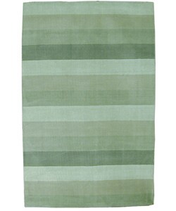 Hand-tufted Green Stripes Wool Rug (8' x 10')