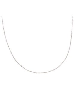 14k White Gold 18-inch Alternate Curb Necklace (1 mm)