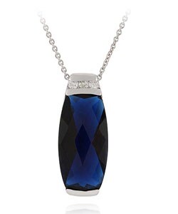 Sterling Silver Blue and White CZ Pendant