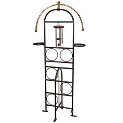 Metal Trellis with Copper Sprinkler and Wind Chime