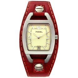 Fossil Women's Quartz Red Leather Watch