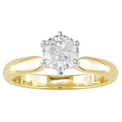 14k Gold 3/4 ct TDW Round Diamond Solitaire Ring (I-J, I1-I2)