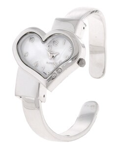 Geneva Platinum Women's Heart Bangle Watch