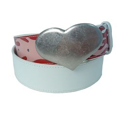 Guess Red Flame Belt w/ Heart Buckle