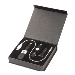 USB Gift Set - Car Plug, Optical Mouse, USB Light
