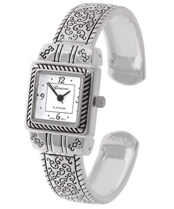 Geneva Platinum Braided Square Bangle Watch