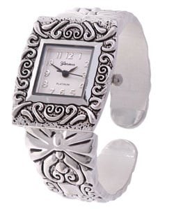 Geneva Platinum Women's Ornate Bangle Watch