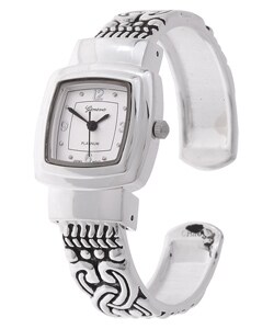 Geneva Platinum Ornate Band Women's Bangle Watch