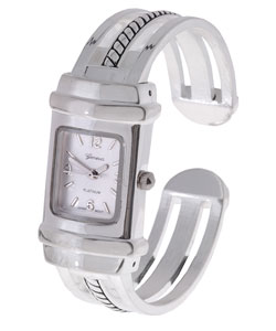Geneva Women's Platinum Three Strand Bangle Watch