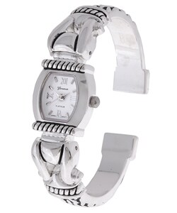 Geneva Platinum Silverplated Roman Numeral Watch