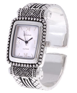 Geneva Platinum Antique Style Bangle Watch