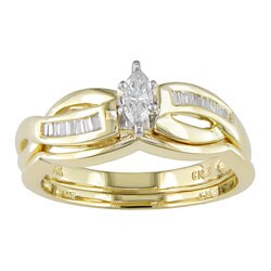 14k Yellow Gold 1/4ct TDW Diamond Bridal Ring Set (G-I, I1-I2)