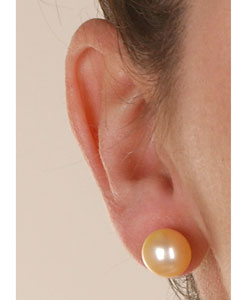 Golden Cultured Freshwater Pearl Earrings (9-10mm)