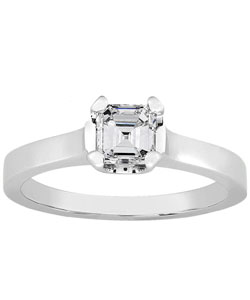 14k Gold 1/2ct TDW Asscher Diamond Solitaire Ring (H-I, SI1)