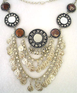 White Metal & Coins Necklace (India)