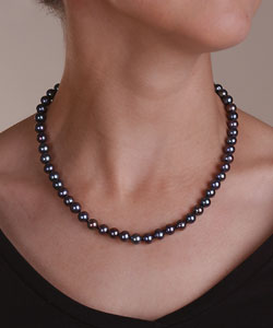 Freshwater Cultured Black Pearl Strand (7.5-8 mm/18 in.)