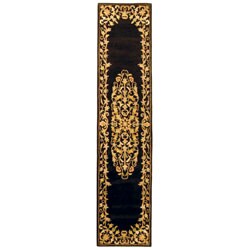Hand-tufted Heritage Black Wool Runner (2'3 x 8')