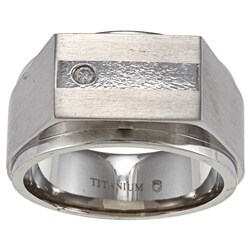 Men's Titanium and Diamond Ring