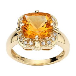 14k Gold 1/10ct TDW Diamond Citrine Ring (Case of 2)