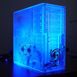 Logisys Pre-Assembled Acrylic UV Blue PC Gaming Case