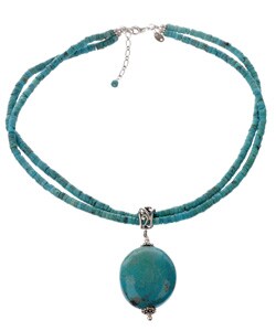 Sterling Silver Genuine Turquoise Necklace