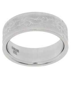 Stainless Steel Rambling Vines Comfort Fit Ring