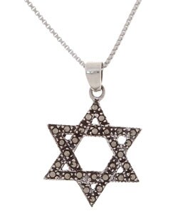 Sterling Silver Marcasite Star of David Pendant