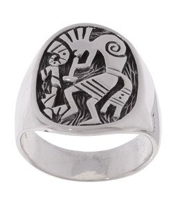 Sterling Silver Tribal Kokopelli Design Ring